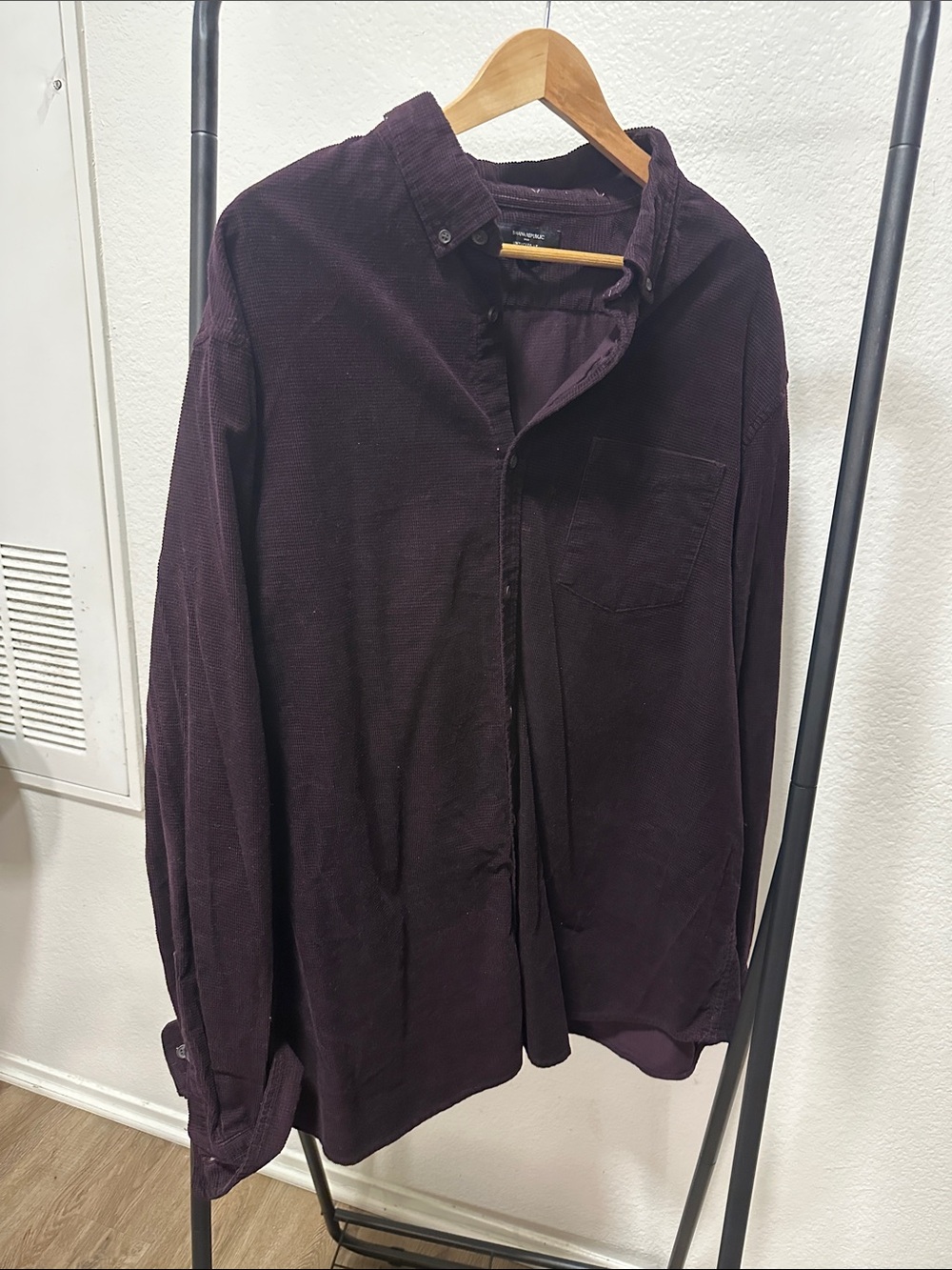 Banana Republic Men's Corduroy Shirt Jacket in Deep Plum